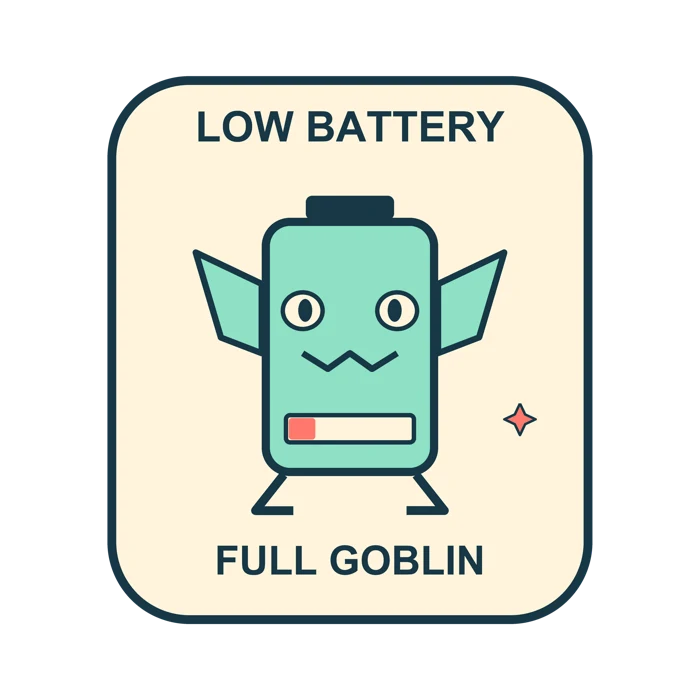 Low Battery Full Goblin — Battery Creature original artwork